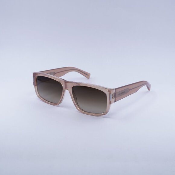 Saint Laurent SL689 006 Sunglasses Orange Rectangle Frame, Brown Lenses - Picture 1 of 11